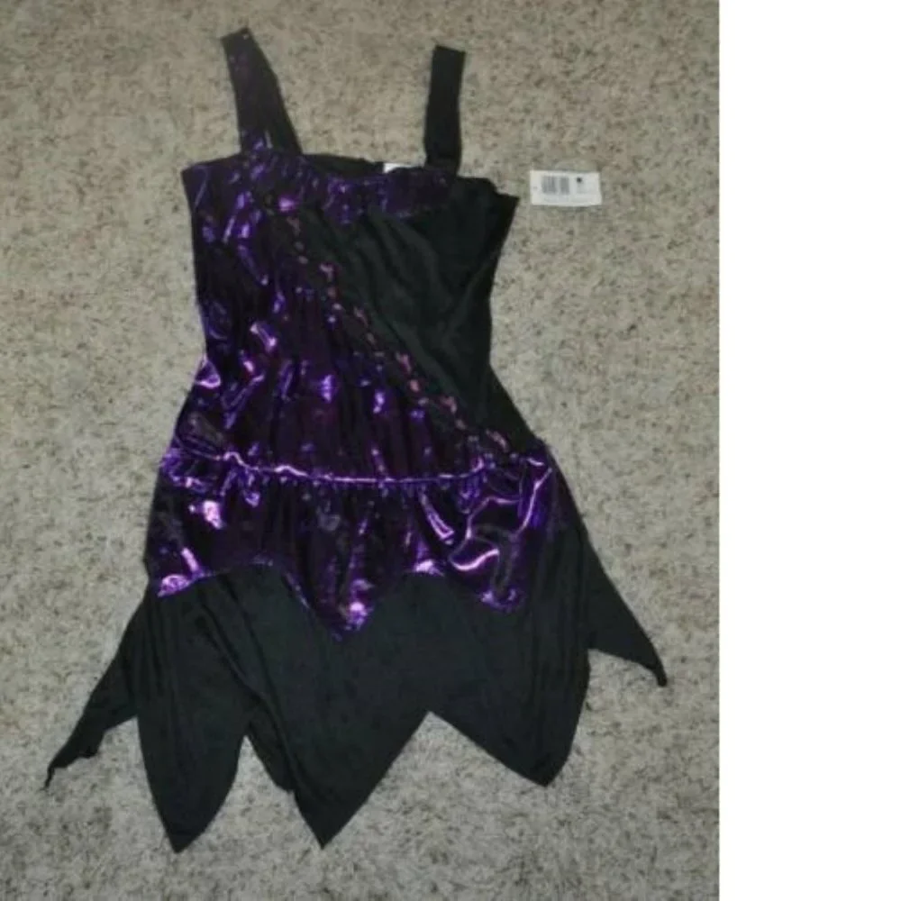 Gothic Fairy Halloween Costume 7/9 Purple Dress 6 Pc Party Teen Junior Girls
